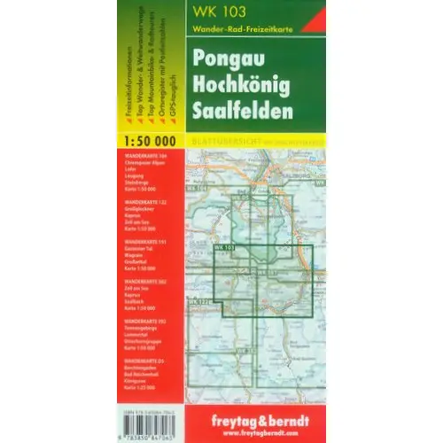 Pongau Hochkonig Saalfelden mapa 1:50 000 Freytag&Berndt