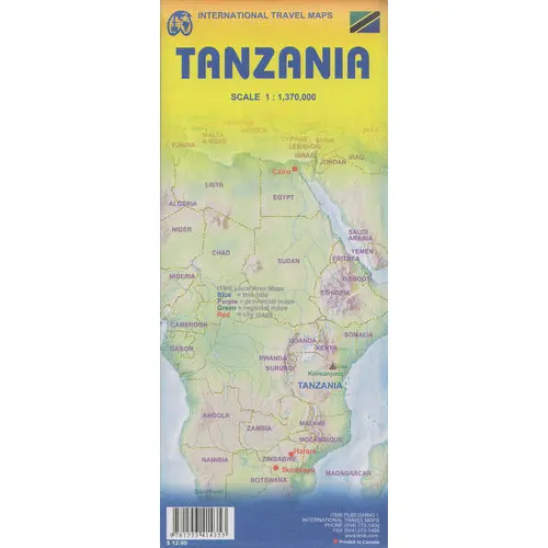 Tanzania mapa 1:1 370 000 ITMB