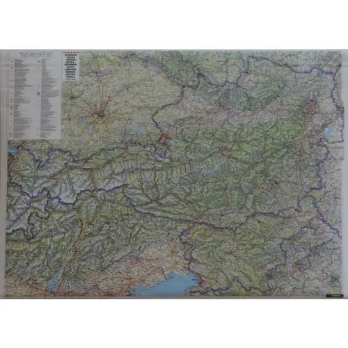 Austria mapa ścienna samochodowa arkusz papierowy 1:500 000