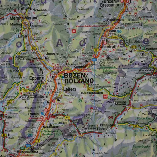 Austria mapa ścienna samochodowa arkusz papierowy 1:500 000
