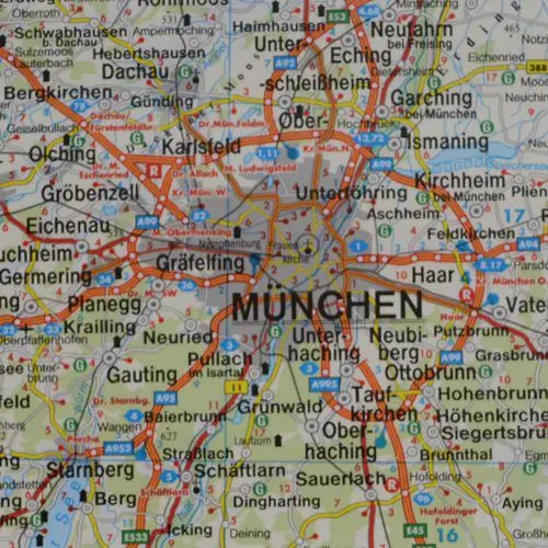 Austria mapa ścienna samochodowa na podkładzie magnetycznym 1:500 000