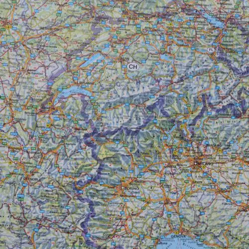 Europa Środkowa mapa ścienna samochodowa na podkładzie magnetycznym 1:2 000 000