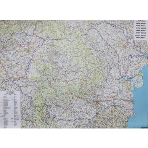 Rumunia mapa ścienna samochodowa arkusz papierowy 1:700 000
