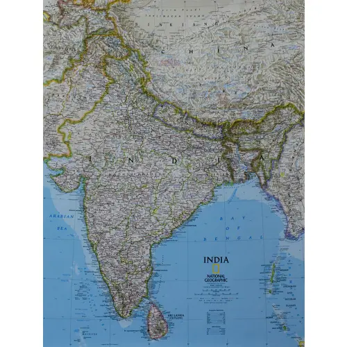 Indie Classic mapa ścienna polityczna arkusz laminowany 1:5 545 000