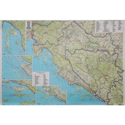 Chorwacja mapa ścienna arkusz papierowy 1:500 000