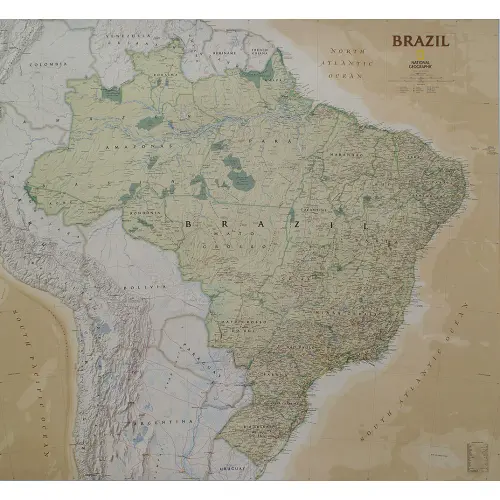 Brazylia Executive mapa ścienna polityczna arkusz papierowy 1:5 000 000