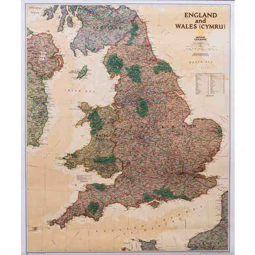 Anglia i Walia Executive mapa ścienna polityczna arkusz papierowy 1:868 420