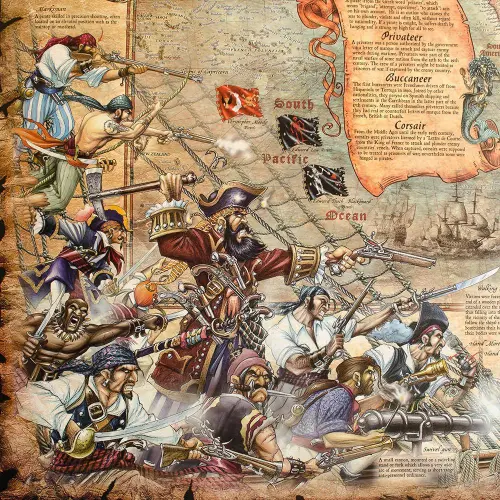 Świat Piratów mapa ścienna stylizowana