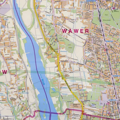 Warszawa mapa ścienna administracyjno-drogowa arkusz laminowany 1:26 000