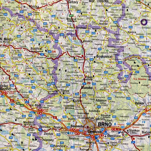 Czechy mapa ścienna samochodowa arkusz laminowany 1:400 000