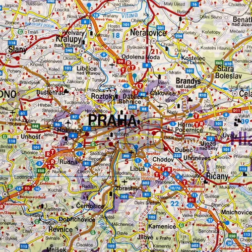 Czechy mapa ścienna samochodowa arkusz laminowany 1:400 000