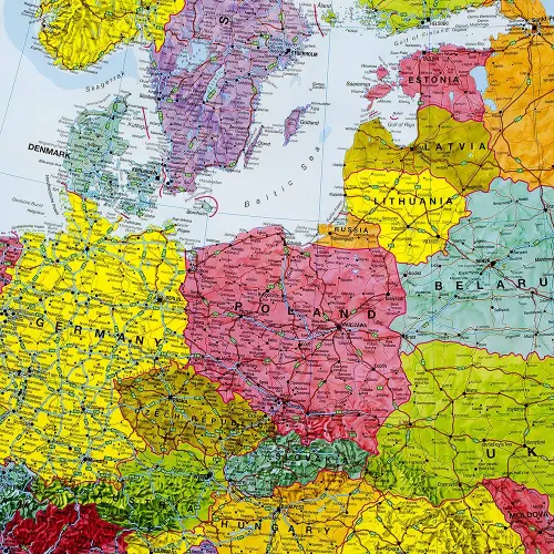 Europa mapa ścienna polityczna na podkładzie magnetycznym 1:3 200 000