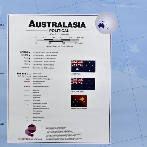Australia mapa ścienna polityczna arkusz papierowy, 1:7 000 000