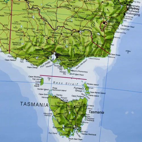 Australia mapa ścienna polityczna na podkładzie do wpinania, 1:7 000 000