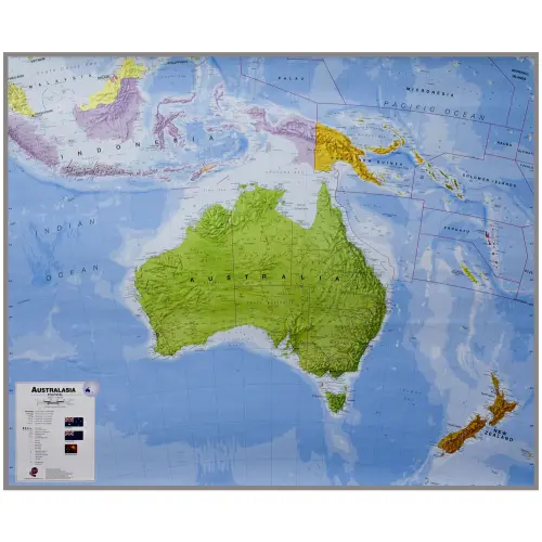 Australia mapa ścienna polityczna na podkładzie do wpinania, 1:7 000 000