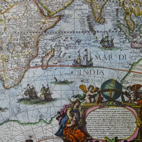 Świat Blaue Antique World mapa ścienna na podkładzie magnetycznym