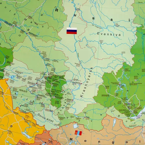 Rosja mapa ścienna kody pocztowe 1:5 400 000