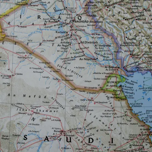 Bliski Wschód Classic mapa ścienna polityczna na podkładzie 1:6 083 000
