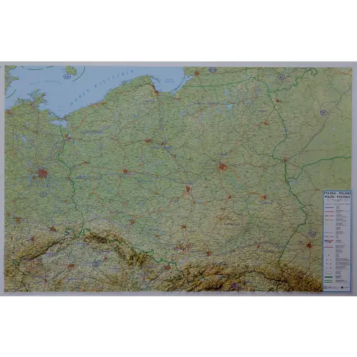 Polska mapa plastyczna 1:800 000