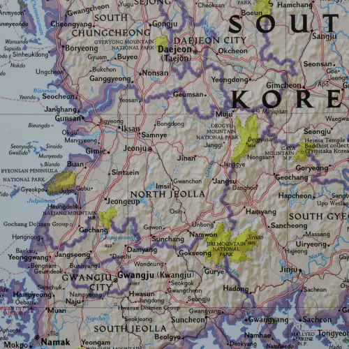 Półwysep Koreański Classic mapa ścienna polityczna na podkładzie 1:1 357 000