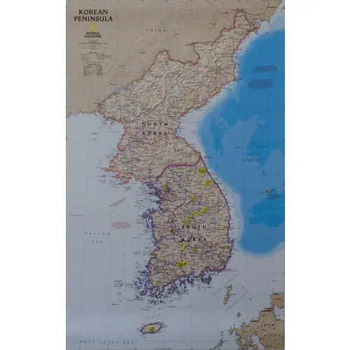 Półwysep Koreański Classic mapa ścienna polityczna na podkładzie magnetycznym 1:1 357 000