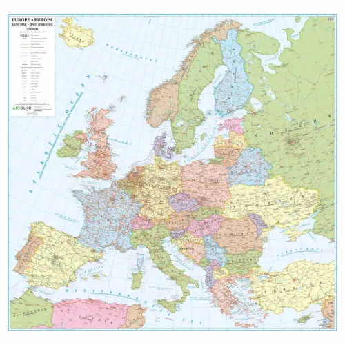 Europa mapa ścienna polityczna arkusz laminowany 1:2 250 000