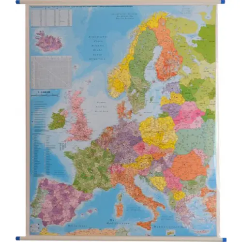 Europa mapa ścienna kody pocztowe 1:3 600 000