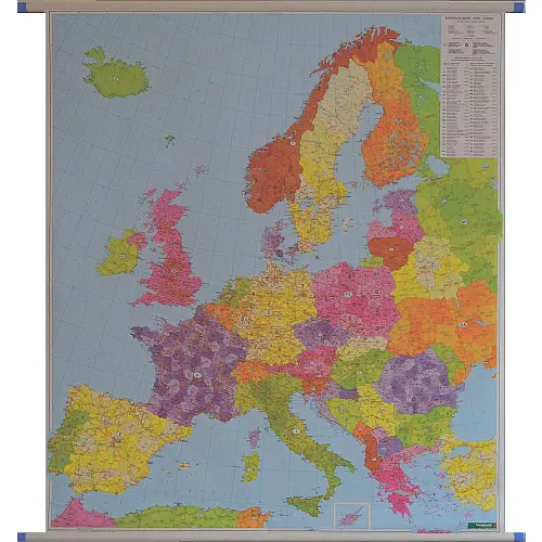 Europa mapa ścienna kody pocztowe 1:3 700 000 Freytag & Berndt