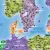 Europa mapa ścienna kody pocztowe na podkładzie