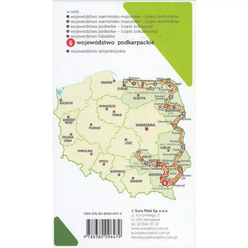 Green Velo, Województwo podkarpackie mapa rowerowa, 1:100 000