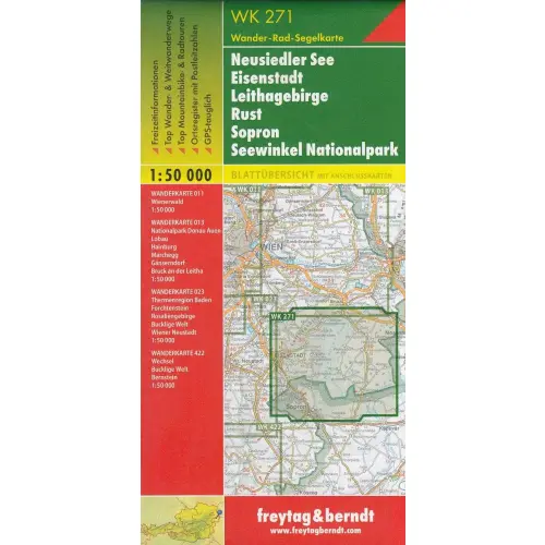 Neusiedler See, Eisenstadt, Leithagebirge, Rust, Sopron/Ödenburg, Seewinkel Nationalpark, 1:50 000