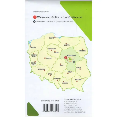 Green Velo, Warszawa i okolice cz. północna mapa rowerowa, 1:100 000