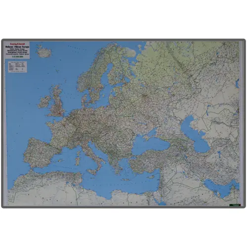 Europa mapa ścienna Koleje - Promy na podkładzie do wpinania 1:5 500 000