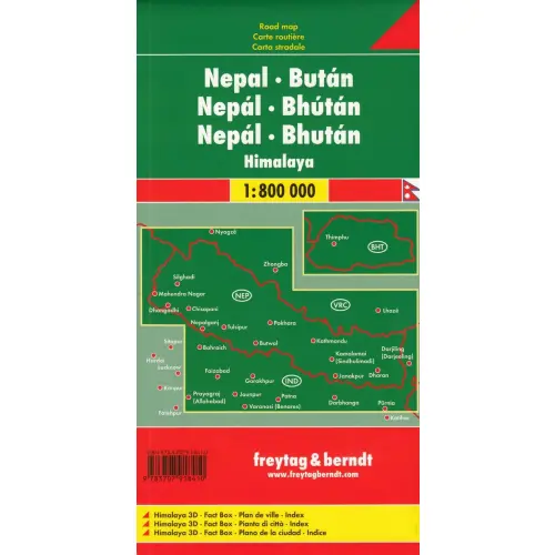Nepal, Bhutan, 1:800 000