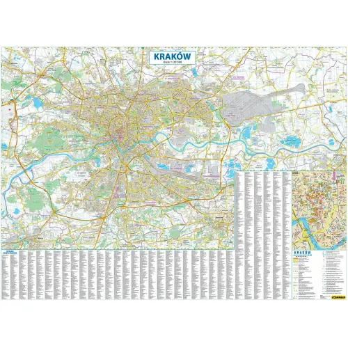 Kraków mapa ścienna arkusz papierowy, 1:20 500
