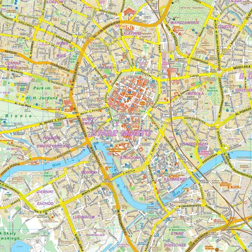 Kraków mapa ścienna, 1:20 500