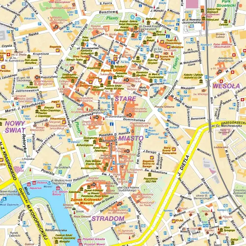 Kraków mapa ścienna arkusz papierowy, 1:20 500