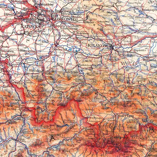Mapa Rzeczpospolitej Polskiej z 1934r. reprint na podkładzie magnetycznym - mapa ścienna 1:1 000 000