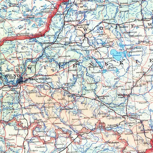 Mapa Rzeczpospolitej Polskiej z 1934r. reprint na podkładzie do wpinania - mapa ścienna 1:1 000 000