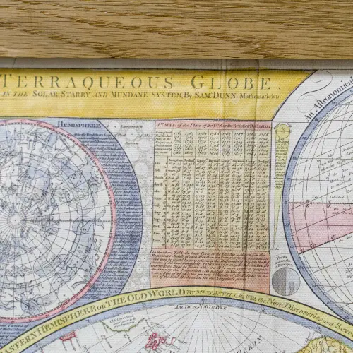 Świat według Samuela Dunna z 1794r. - mapa ścienna na płótnie Canvas w drewnianych listwach
