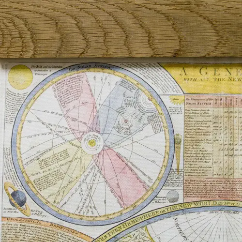 Świat według Samuela Dunna z 1794r. - mapa ścienna na płótnie Canvas w drewnianych listwach