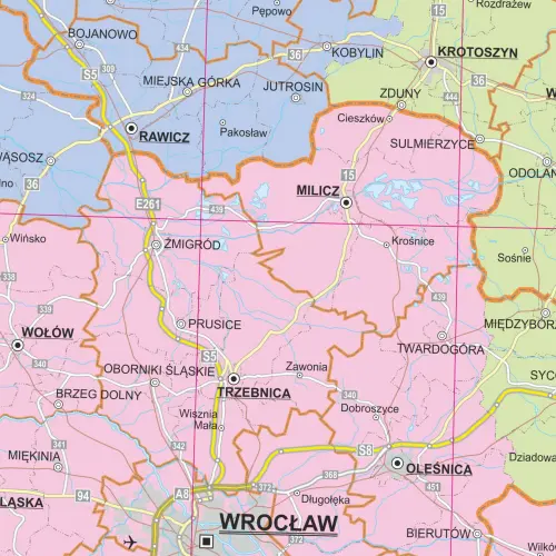 Polska energetyczna mapa ścienna na podkładzie, 1:500 000