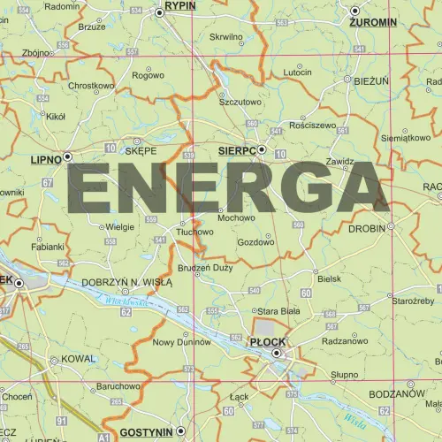 Polska energetyczna mapa ścienna, 1:500 000