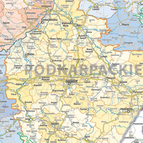 Polska administracyjno-drogowa mapa ścienna arkusz papierowy, 1:500 000