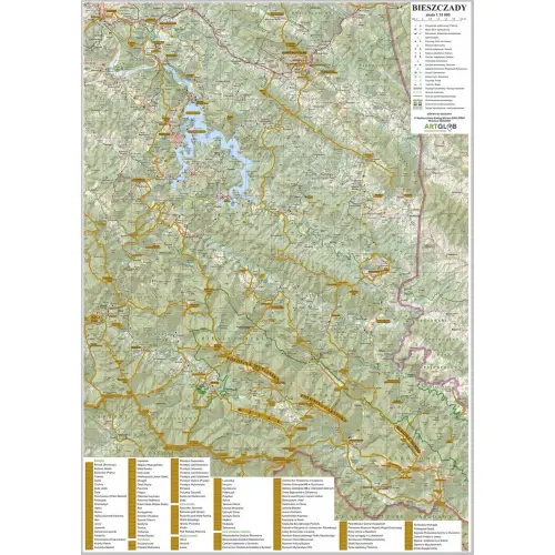 Bieszczady - mapa zdrapka na podkładzie 1:75 000