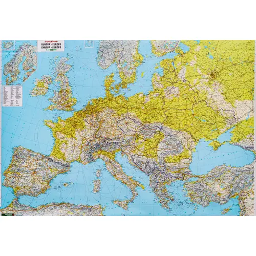 Europa mapa ścienna drogowa arkusz laminowany 1:3 500 000