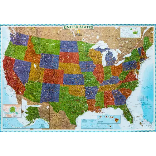 USA Decorator mapa ścienna polityczna arkusz laminowany 1:2 815 000