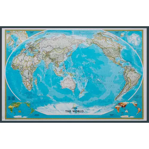 World Pacific Centered Świat mapa ścienna polityczna na podkładzie do wpinania 1:36 384 000