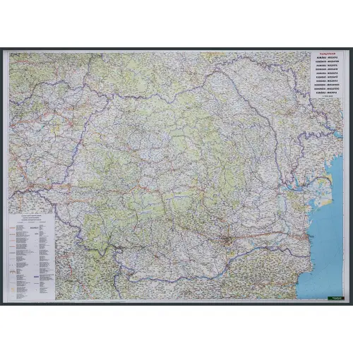 Rumunia mapa ścienna samochodowa na podkładzie do wpinania 1:700 000