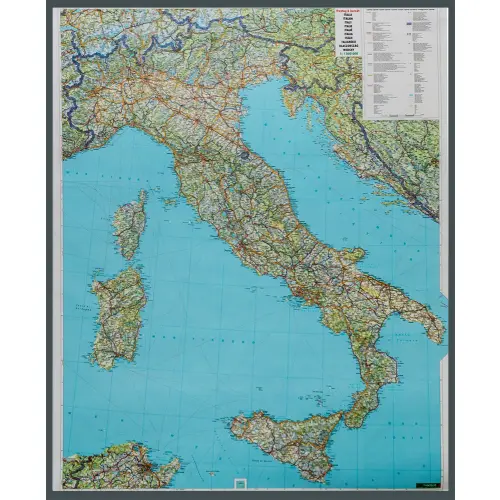 Włochy mapa ścienna samochodowa na podkładzie 1:1 000 000